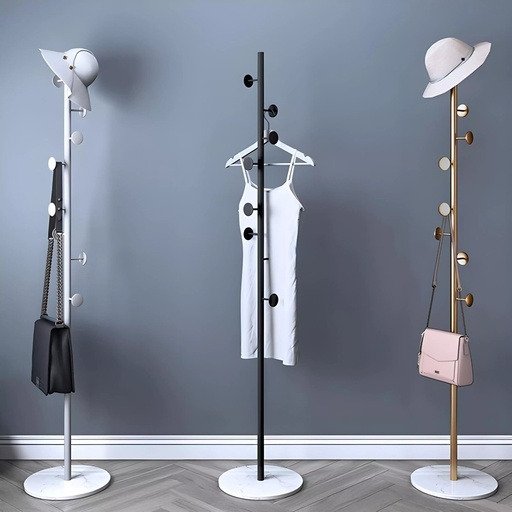 [SW-2443-R9QT9] Porte Manteaux 8 Boules Blanc