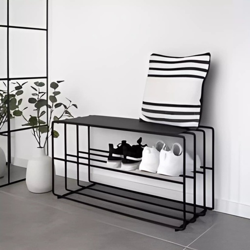 [SW-2443-O8A8A] Porte chaussures Metal Noir