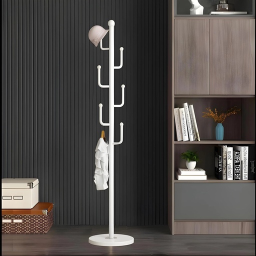 [TH-PM-MARBRE-BL06] Porte-Manteau Blanc 6 Boules avec Base en Marbre