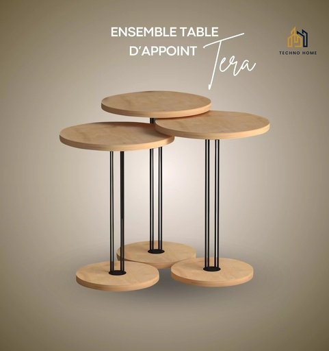 [SW-2443-WFT1N] Ensemble Table d'Appoint Tera Beige
