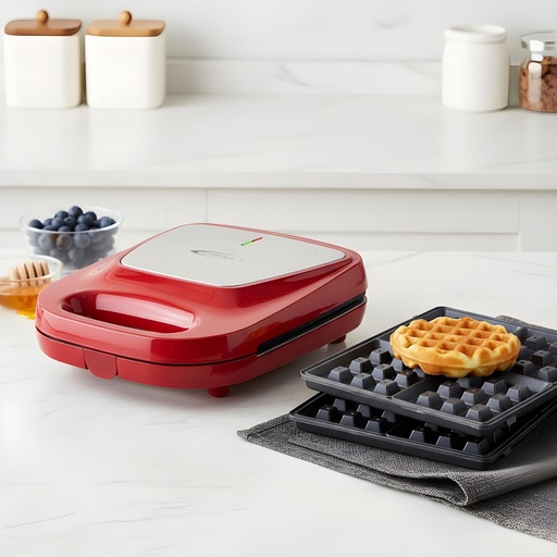 [HK465-RED] Sandwich Maker Multicook FLORENCE 3 en 1 – Rouge
