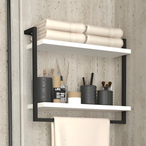 [SW-2443-ETALTO] Etagere Murale ALTO (Noir/Blanc)  pour Salle de Bain