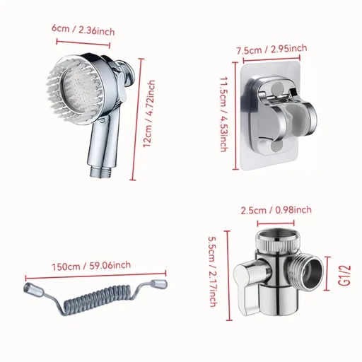 [Réf. : SL31389] Douchette Multifonction 2 en 1 avec Brosse de Massage