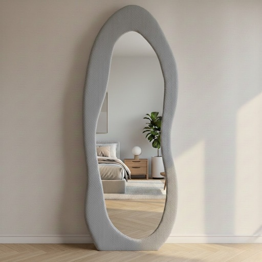 [EKOGOZLI-17065-GR] Miroir Sur Pied Organique EKOGOZLI Gris – 170 × 65 cm