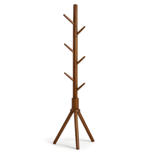[THM-112] Porte-Manteau Sur Pied Design Arbre – Finition Bois Marron