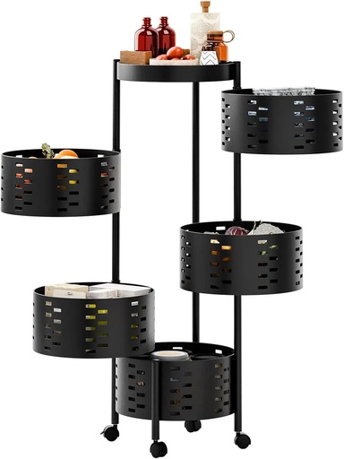 [PLR-5N-BK] Porte Legumes Rotatif a 5 Paniers Noir