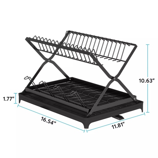 [SW-2443-VAISF] Egouttoir a Vaisselle en Forme X Noir