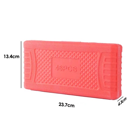 [ETS-46] Coffret de Douilles et Embouts 46 Pièces avec Cliquet 1/4"