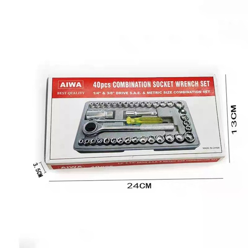 [CEC-40] Coffret de Douilles et Clés à Cliquet 40 Pièces 1/4" & 3/8"