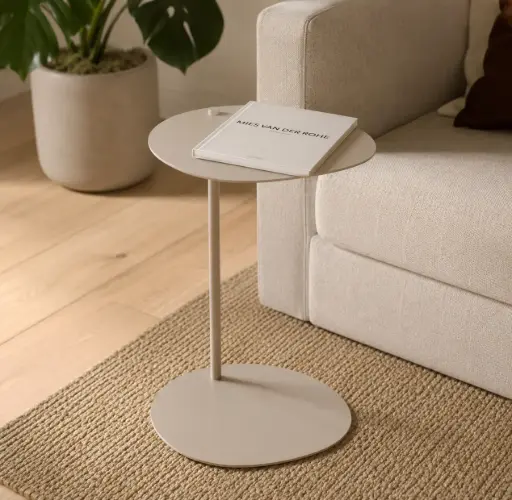 [SW-2443-UCU0H] Table D’appoint En Metal Beige