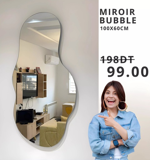 [SW-2443-HEH1O] Miroir Bubble Sans Cadre 100/60cm